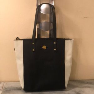 FREE SHIPPING! New w/o Tags! Black & White Leather Tote